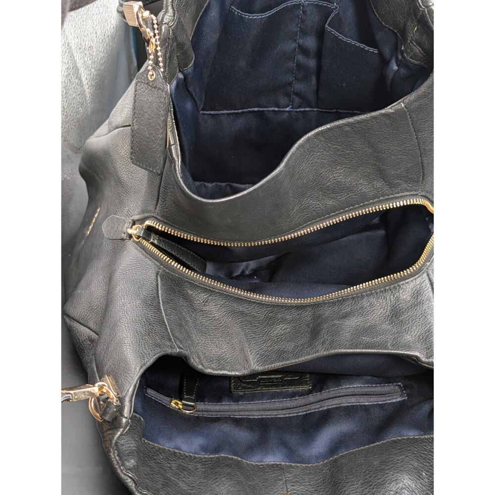 COACH Madison Leather Shoulder Bag Hobo Purse Tote Phoebe 24621 Black - Picture 11 of 16